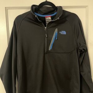 The North Face Men's Black and Blue Performance Quarter Zip Jacket
